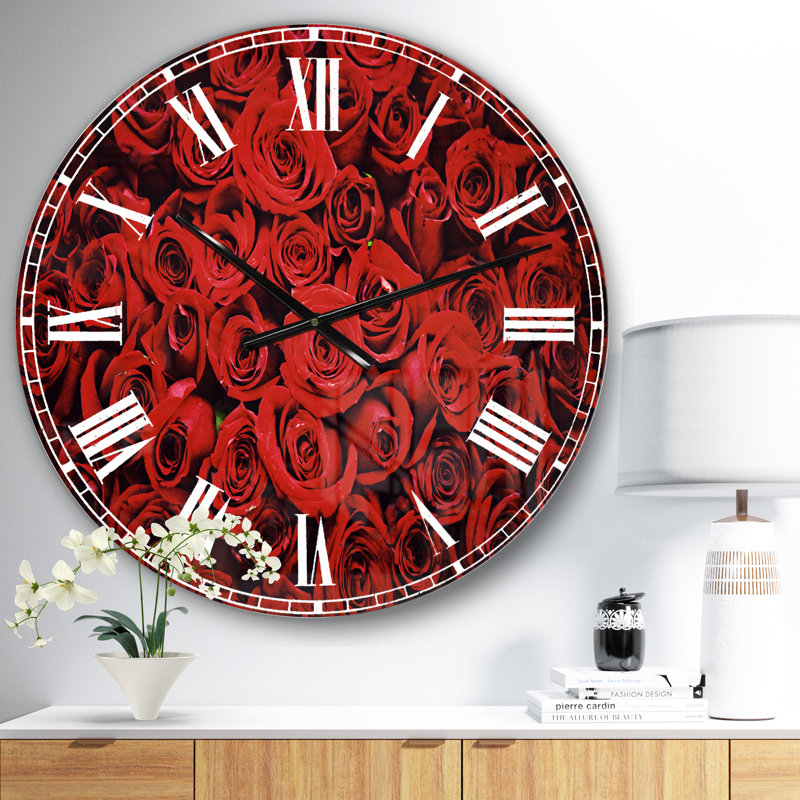 Winter Red Rose - Horloge murale traditionnelle, Petit