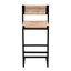 2 chaises de bar rayonnantes miel, siège tissé en corde de papier pour tabourets d'intérieurs lumineux (2 pièces), chaises. Et base en métal stable, assise confortable. Pour îlot de cuisine, comptoir. Installation facile-2132675155