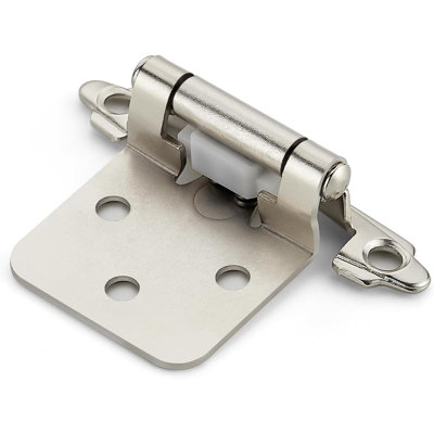 4 Pack 2 Pairs Brushed Nickel Cabinet Hinges For Kitchen Doors Self Closing Overlay Variable Semi Concealed Face Frame Surface Mount Cabinet Hardware