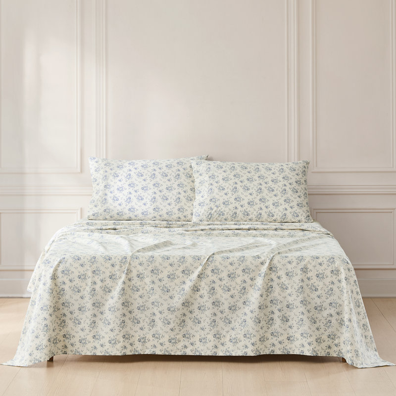 Ensemble de draps en coton Rose Garden, King Sheet Set with 2 Pilowcases