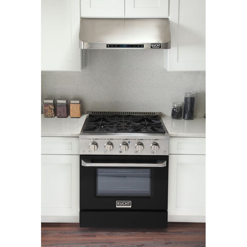 Kucht 30'' W Dual Fuel Free Standing Range, Black, Liquid Propane