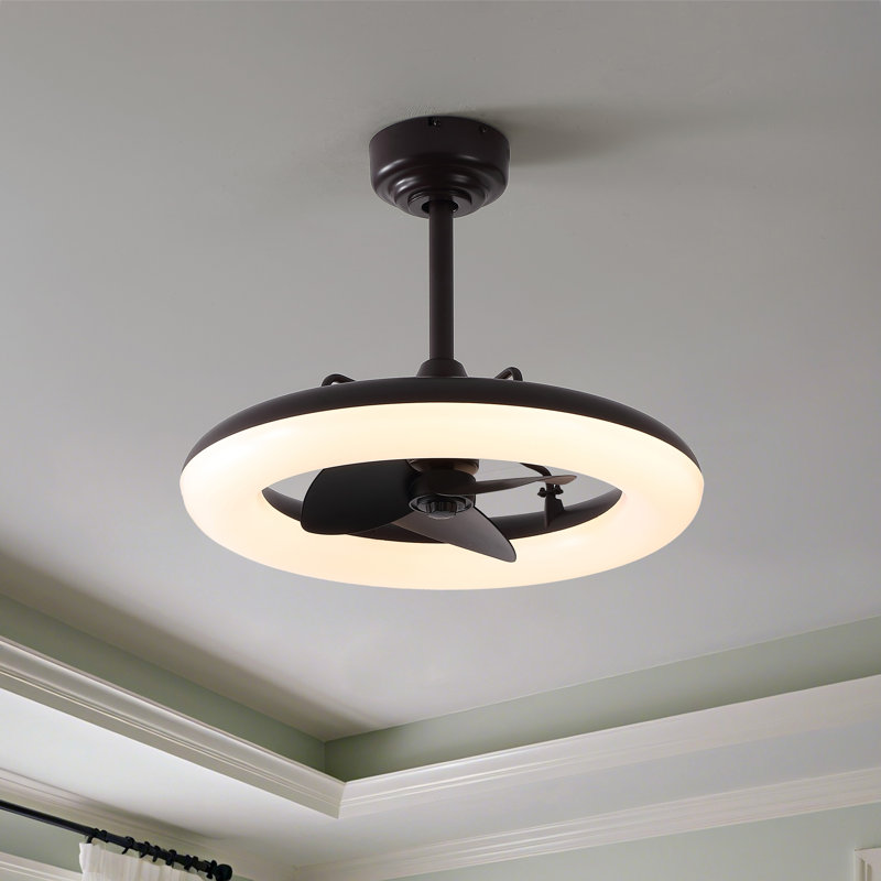 Piero 21.5" Contemporary Minimalist 6-Speed Metal Mobile-App/Remote-Controlled Dimmable Smart Integrated LED Ceiling Fan