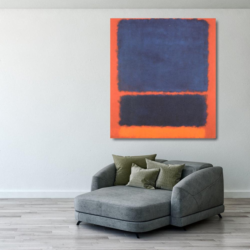 Bleu, orange, rouge, 1960, H 32 po x l 28 po