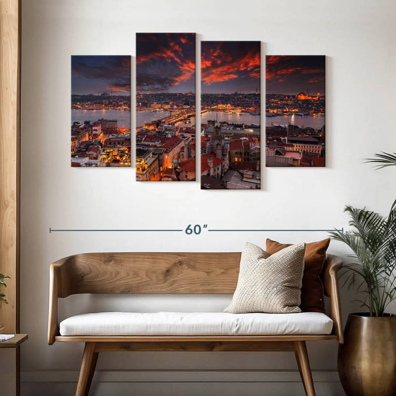 Keesha Istanbul Sunset Cityscape, 32" H x 52" W