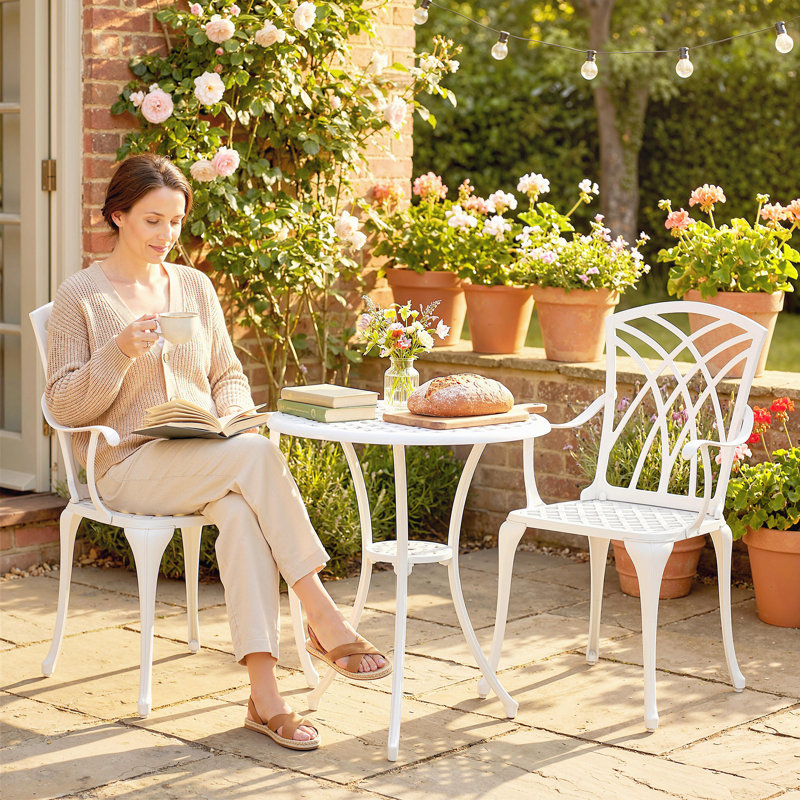 Round Outdoor Bistro Table With Umbrella Hole , 61cm cm W 61cm cm D