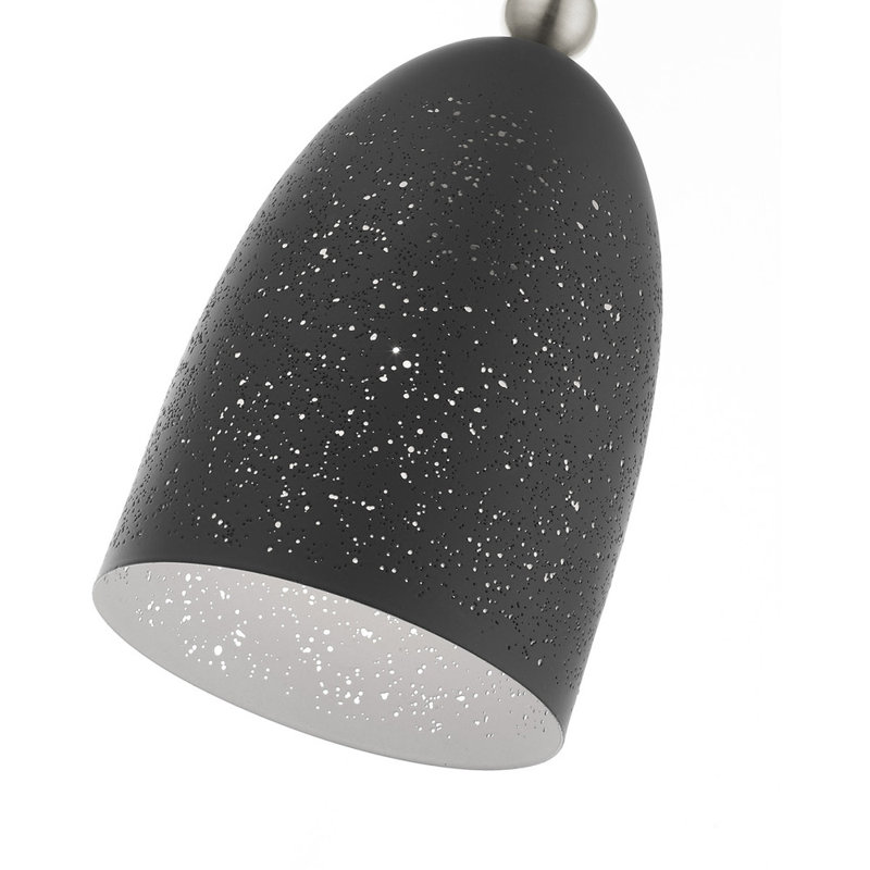 Scandinavian Gray Mini Pendant Light with Brushed Nickel Accents