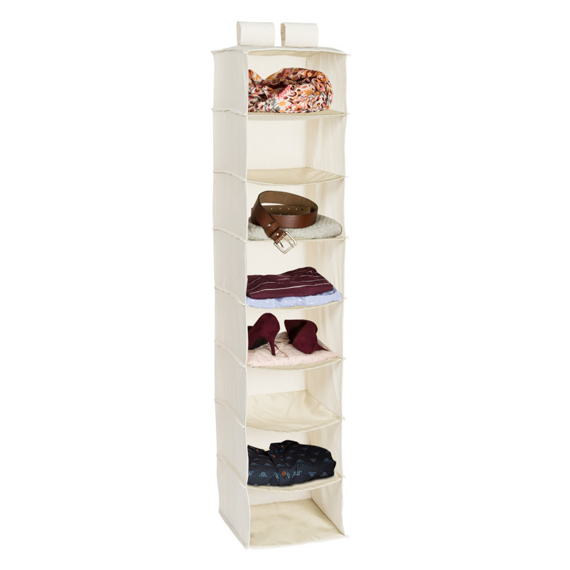 Natural Polycotton 8-Shelf Hanging Closet Organizer