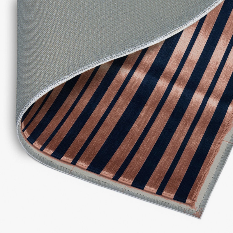 HorizontalStripes Gray Indoor and Outdoor Area Rug, Rectangle 4' x 6'