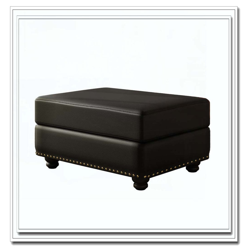 Repose-pieds en similicuir, Noir
