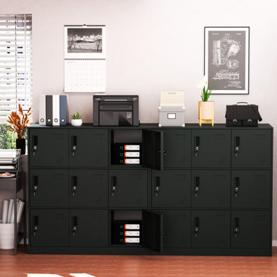 9 Doors Metal Storage Cabinet With Card Slot, Organizer,Shoes And Bags Steel Locker For Office, Home, Bank, School, Gym