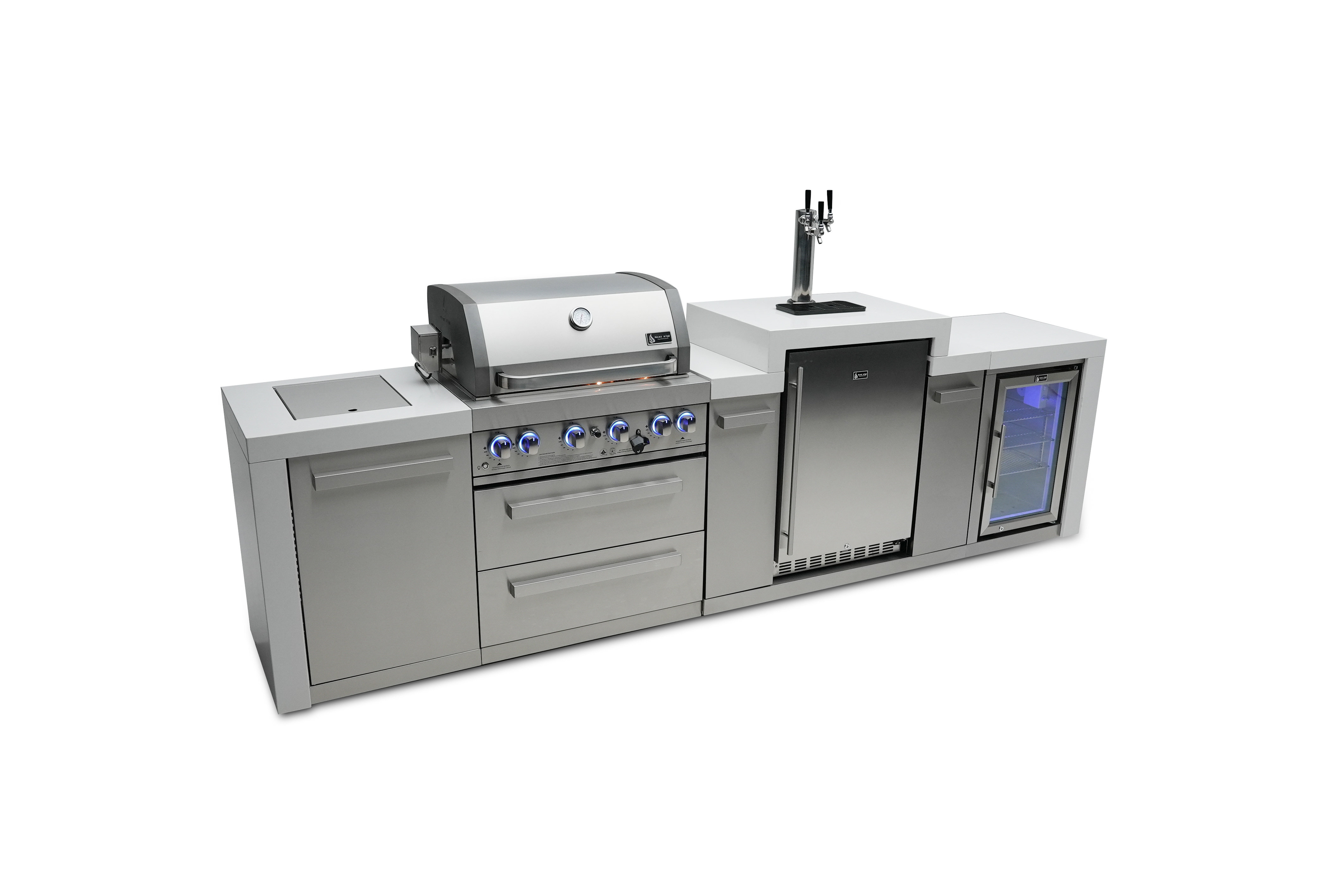 Mont Alpi 130"w Stainless Steel Deluxe Modular Outdoor Kitchen Island ...