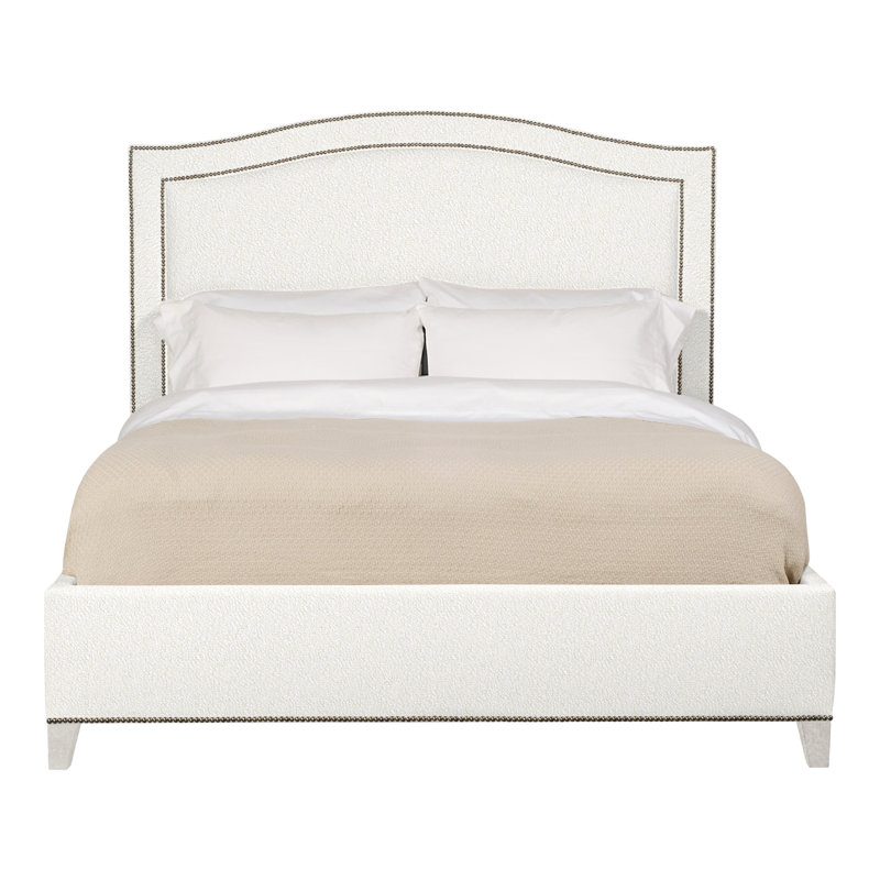 Caroline/Casey Queen Upholstered Low Profile Panel Bed, Worthy Snow, Casa Blanca, Yes