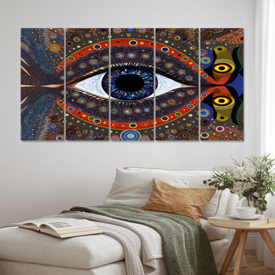 Sacred Vision Eye Of Consciousness II - Modern Wall Decor - 5 Equal Panels