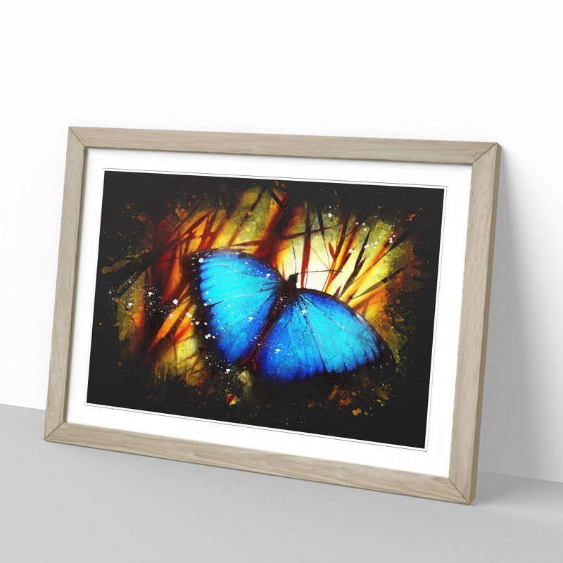 Butterfly Vol.7 - Picture Frame Painting, Oak Framed, 65cm H x 90cm W x 2cm D