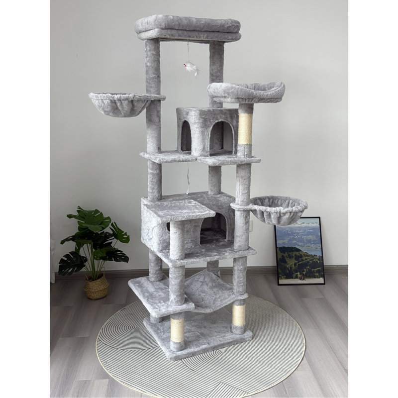 Arbre à chat multi-niveaux, Gris clair
