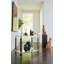 Vase de table en verre noir / blanc / coupé-64607213