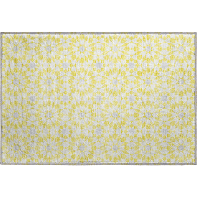 Premium Machine Washable Tweedy Yellow Rug