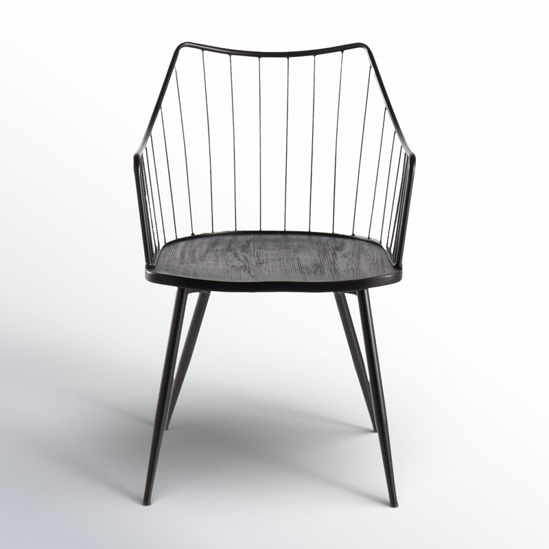 Fauteuil à dossier à lattes Fianna, Noir, noir, noir, noir