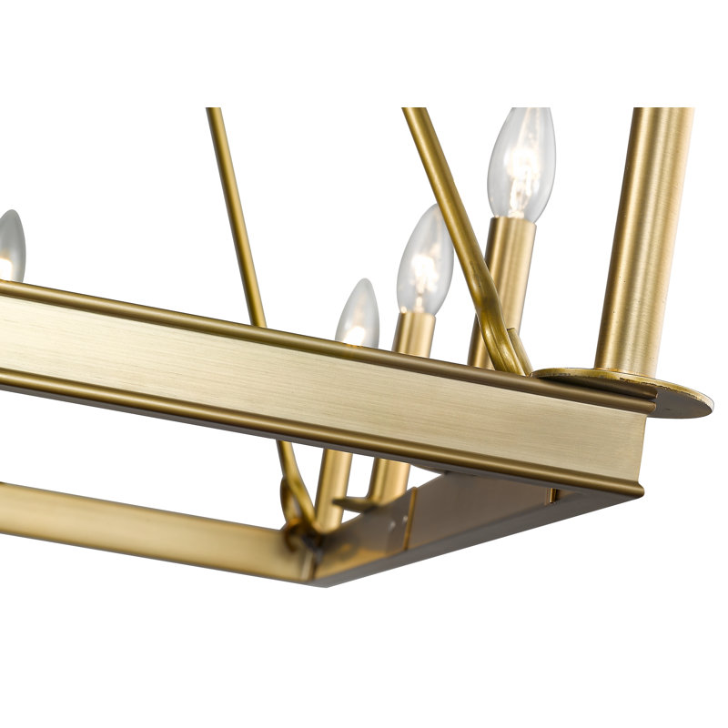 Hogle 12 - Light Dimmable Geometric Chandelier, Olde Brass