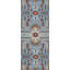 Tapis de couloir bleu clair en laine 3x8