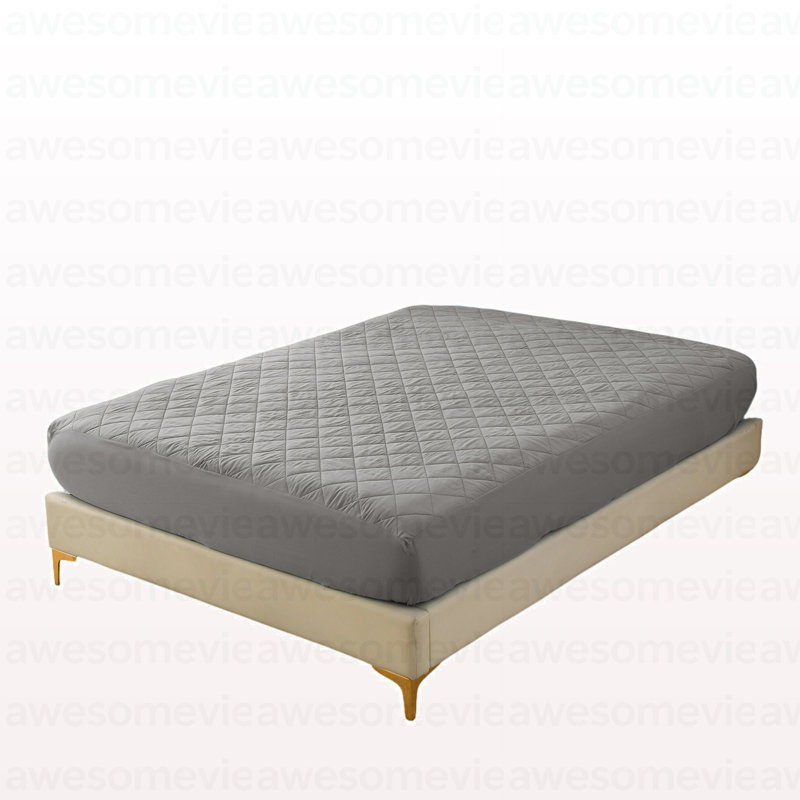 Protège-matelas à ultrasons Diamond Grid imperméable gris taille K, Très grand lit, Gris