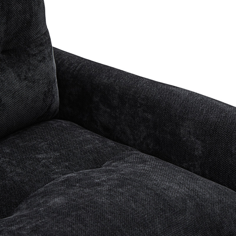Swivel Barrel Chair Single Sofa, Black