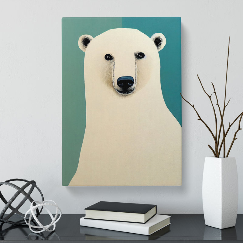 Clarksdale Polar Bear Minimalism - Wrapped Canvas, 60cm H x 40cm W x 3cm D
