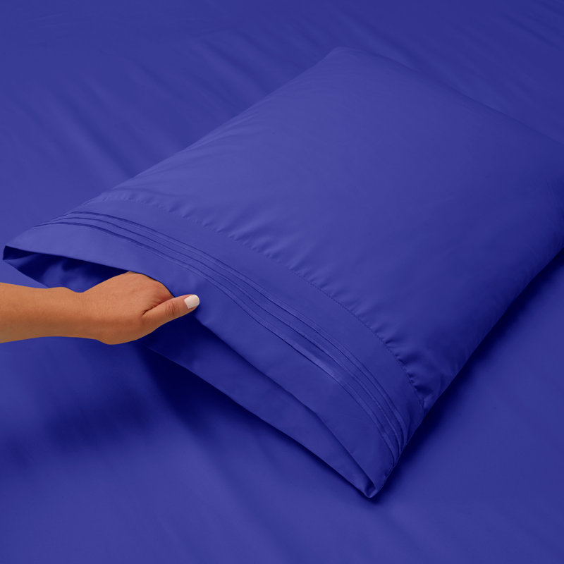 Microfiber Sheet Set, Twin Sheet Set + 1 Fitted Sheet + 3 Pillowcases, Royal Blue