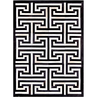 Area Cowhide Geometric Indoor Rug