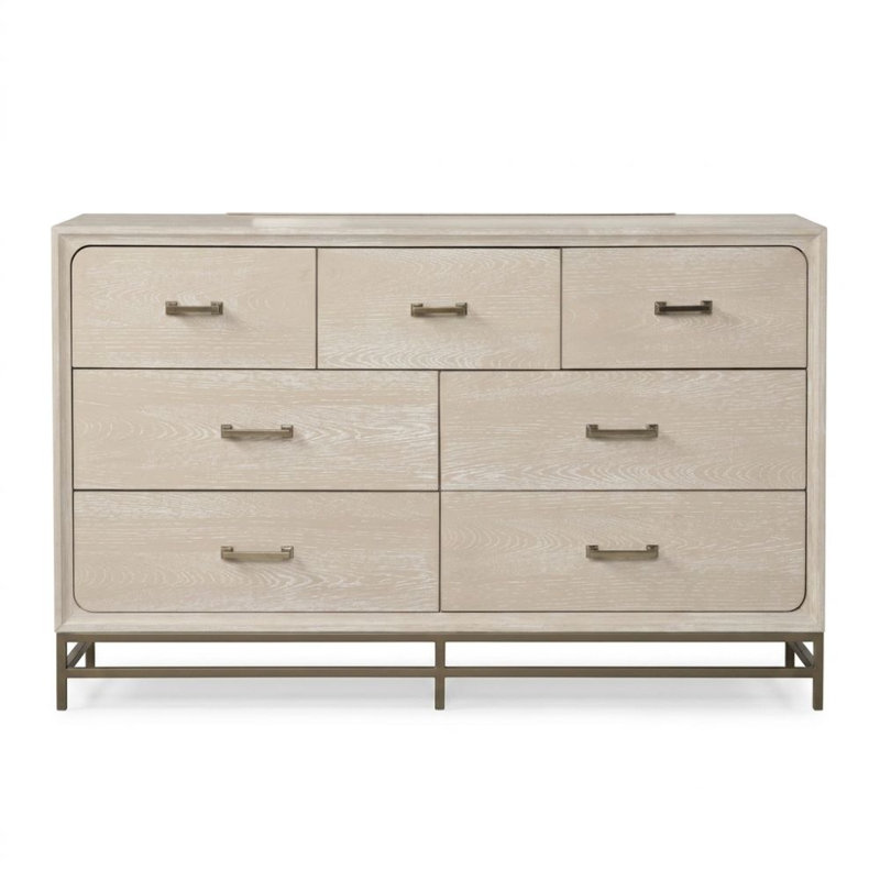 Commode à 7 tiroirs en chêne clair Pritchard