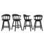 Tabouret de bar et de comptoir en bois massif pivotant à dossier Windsor H 25 po Wendell (ensemble de 4)