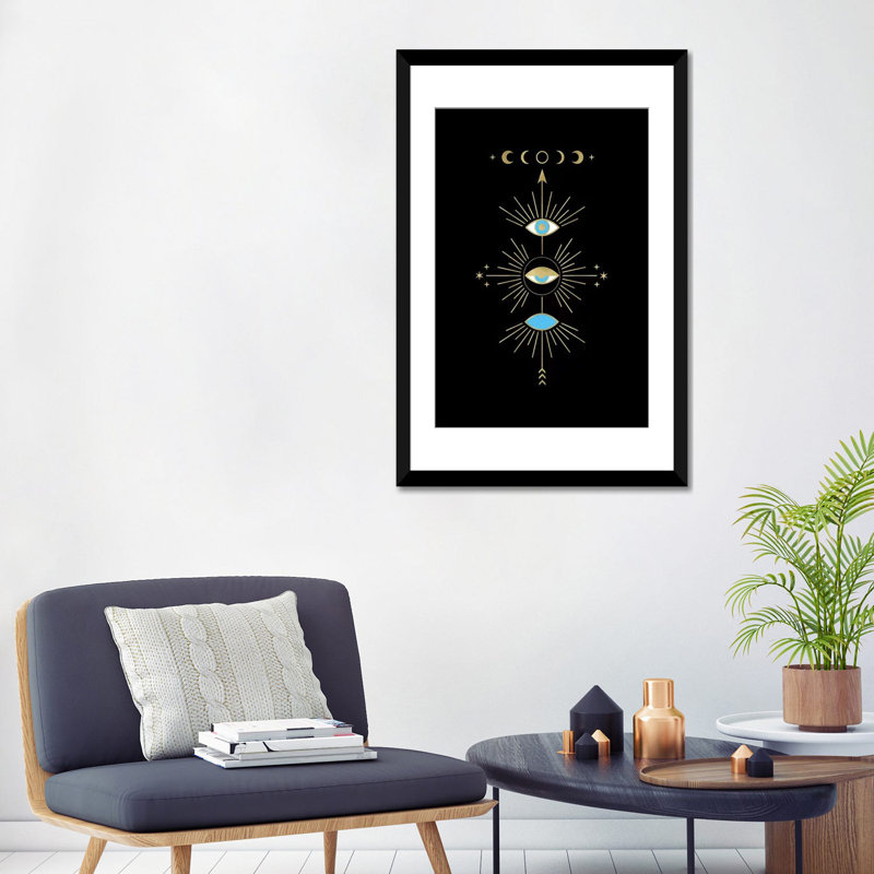 «Evil Totem Eye» par Emanuela Carratino - reproduction d'art sur toile tendue, H 24 po x l 16 po x P 1 po, Blanc