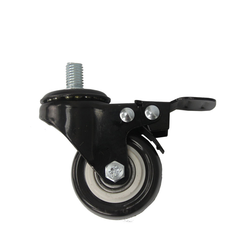 Roulettes à tige filetée de 2 po avec bouchon Fixturedisplays®, diamètre de filetage de la tige M10 (10 mm), longueur de la tige 9/16 po (15 mm) 11241-Castor-Lock