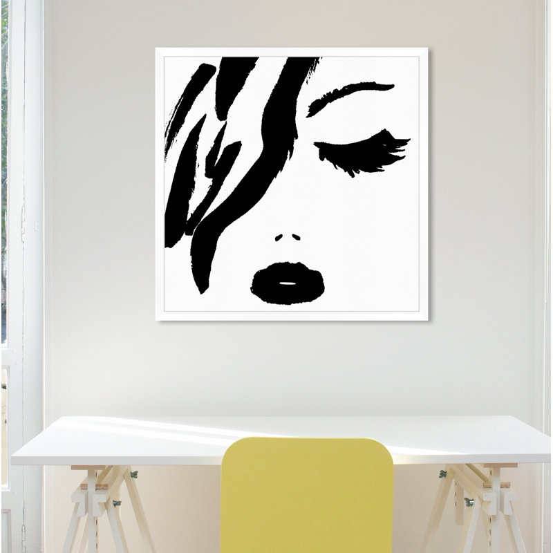 «All Black Rouge à lèvres», reproduction, H 32 po x l 32 po, Impression encadrée, White Flat
