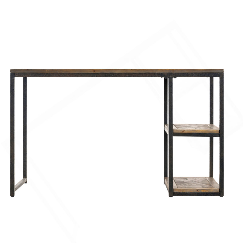Bureau d'écriture Garviston en bois récupéré - Style industriel - Noir rustique avec sapin vieilli