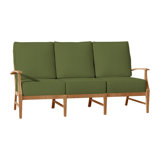 Croquet 75.75" Wide Outdoor Teak Patio Sofa with Cushions