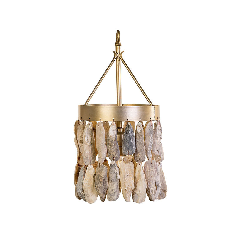 Mini Oyster Shell Drum Pendant