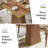 63'' Solid Wood Dining Table for 4-6 People, Rectangular Top with Wavy Edge