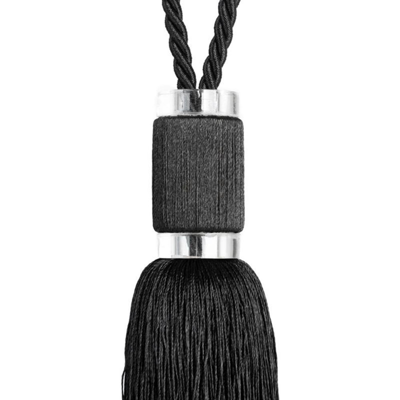 Mineo Fabric 25cm Curtain Tieback, Black
