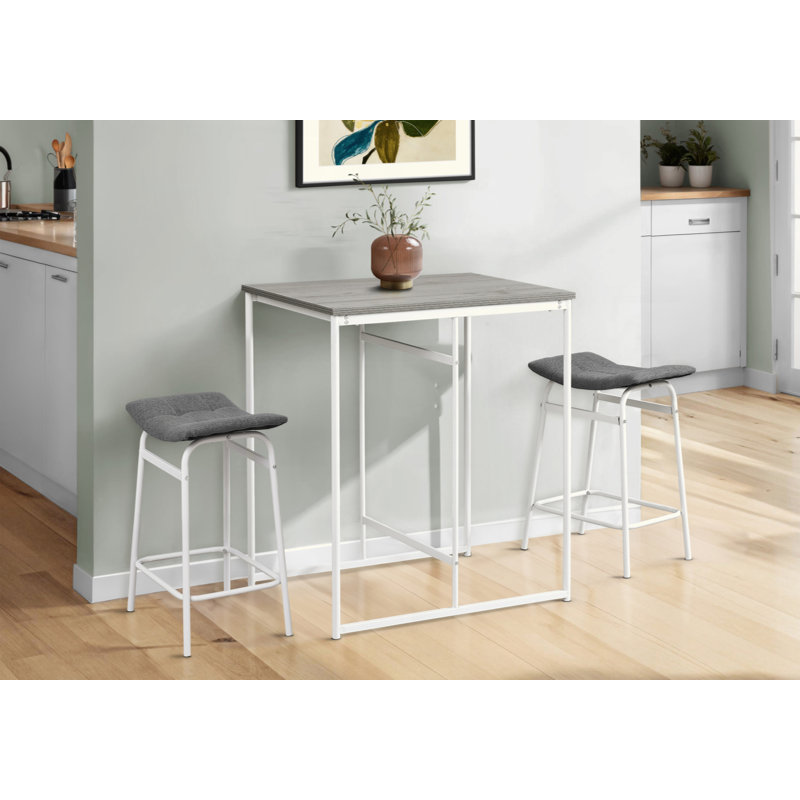 Barstool, Counter Height, Set Of 2, Kitchen, Contemporary, Modern, White