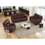 Ensemble de salon inclinable électrique en cuir végétalien 3 pièces avec port de charge USB Rimmer-101644118