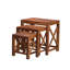 Ensemble 3 pièces de tabourets décoratifs en bois massif Bryn