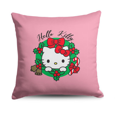 Sanrio Hello Kitty Warm Wreaths Throw Pillow 18 x 18 inches