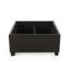  Repose-pieds rembourré avec rangement et plateau amovible, table basse carrée avec rangement dissimulé, brun