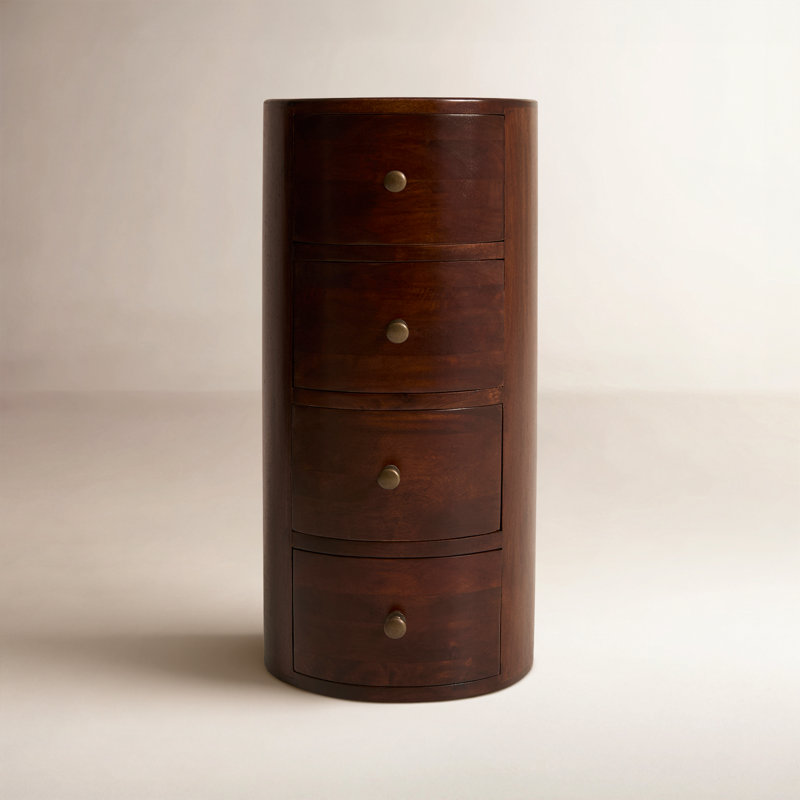 Liam Solid Wood End Table with Storage, Chocolate