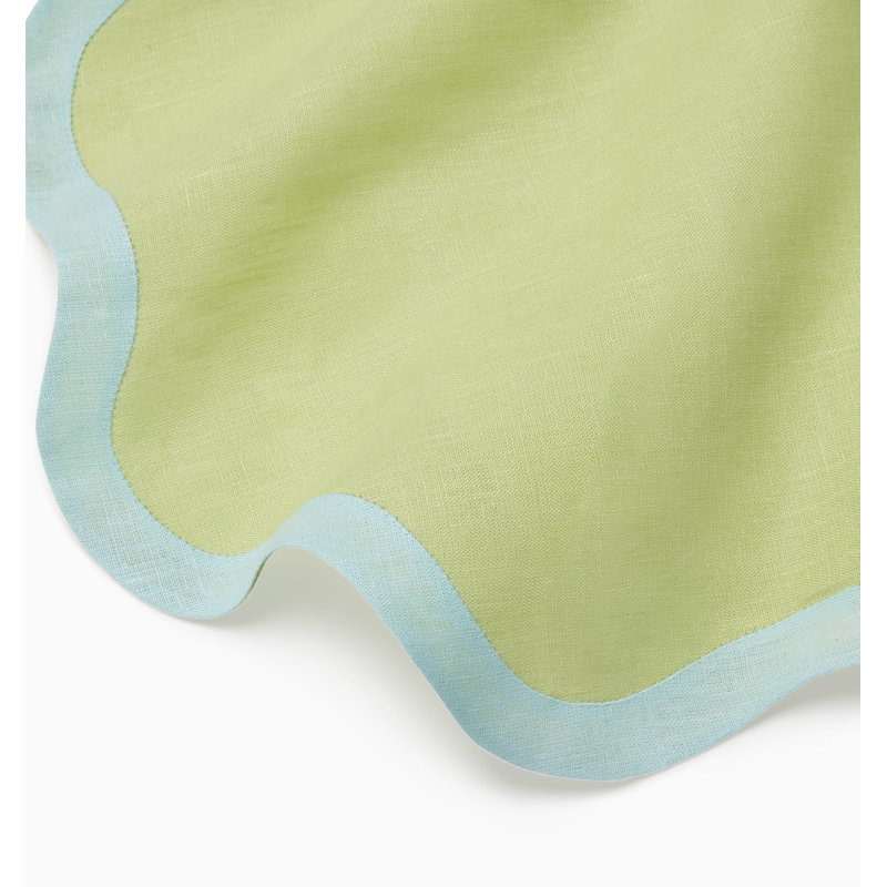 Ondulato Linen Novelty Napkins, Kiwi/Clear Water