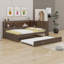 Daybed With Storage Shelves, USB, LED, And Trundle-314043649