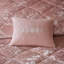 Ensemble de chambre en velours rose poudré, motif diamant, lavable à la machine : couette, taie d’oreiller, coussin et couette décorative.