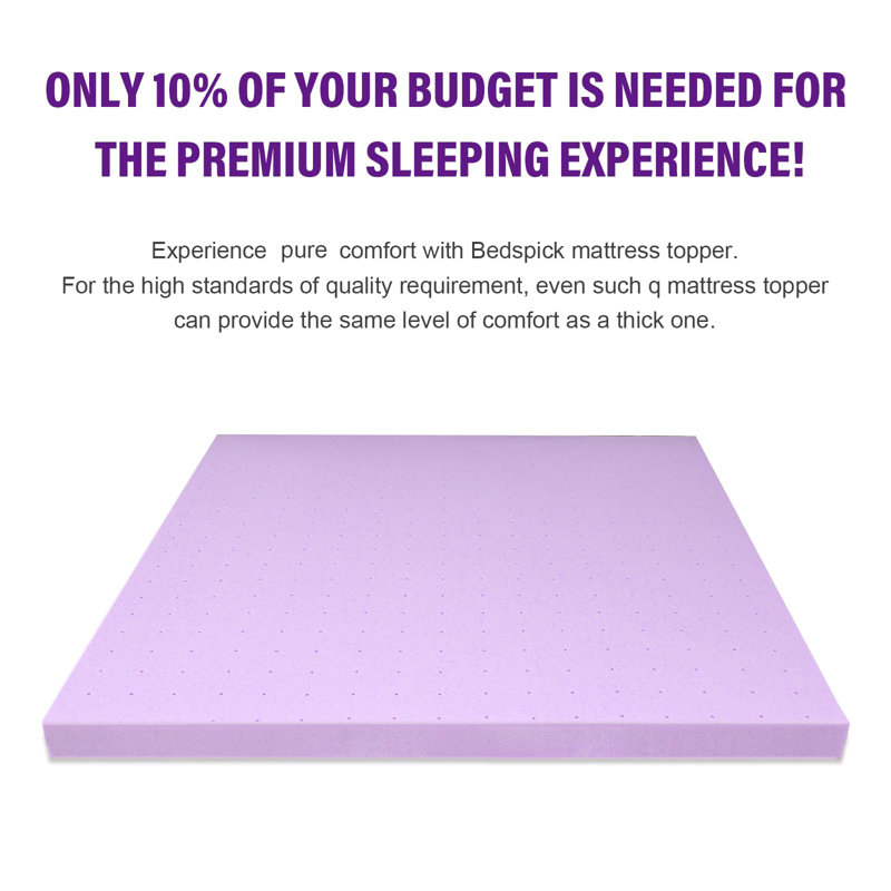 Merrillan Extra-long Twin 3'' Memory Foam Mattress Topper, Twin XL, Purple