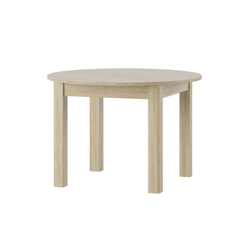 Narkita Round Extendable Table 105-240cm, 76cm H x 110cm W x 110cm D, White